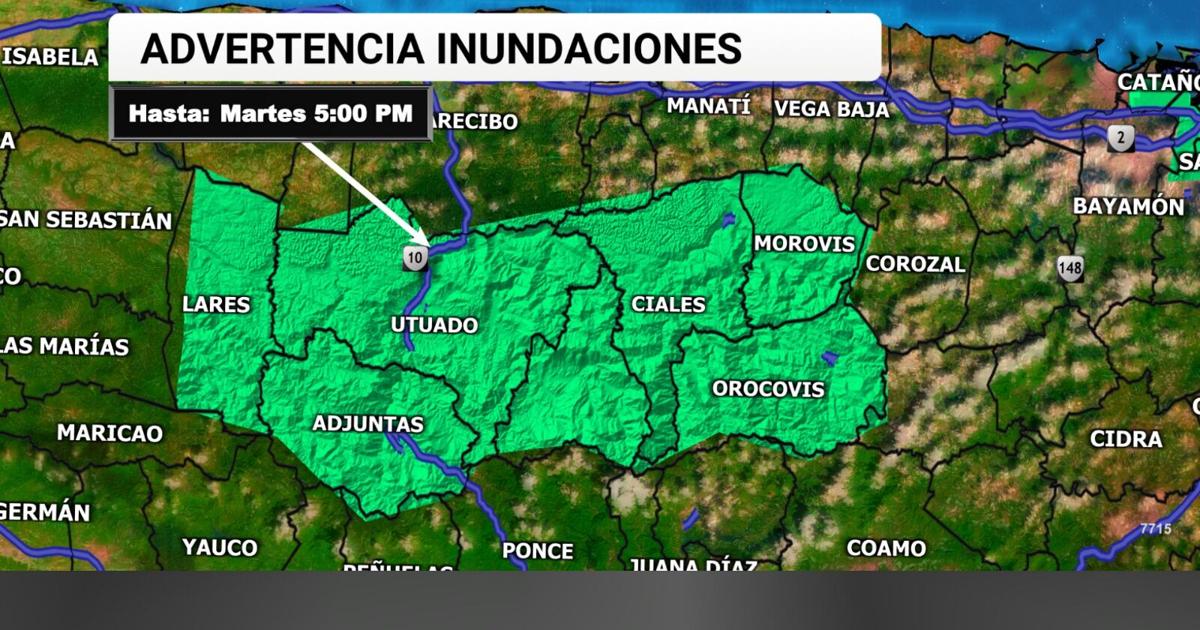 SNM emite advertencias de inundaciones para múltiples municipios de Puerto Rico