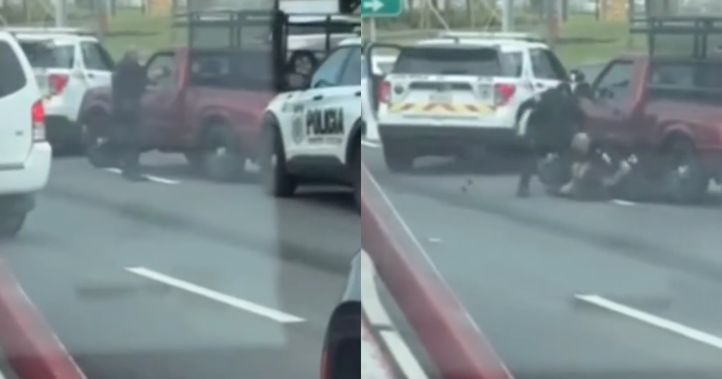 Ciudadano presuntamente “agresivo” impacta patrulla y se va huyendo en Carolina