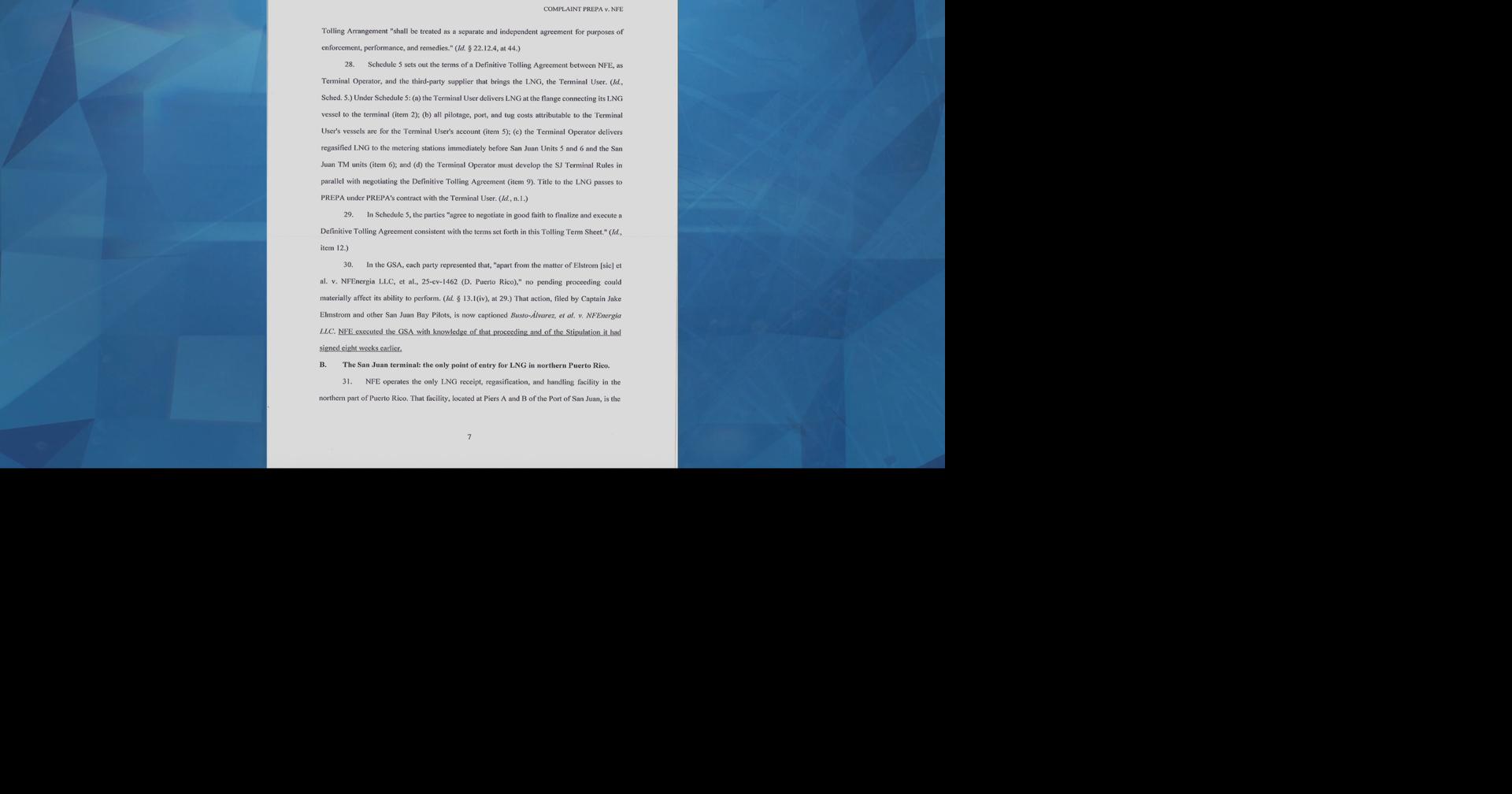 Demanda contra New Fortress Enegy busca permitir suplido alterno de gas natural