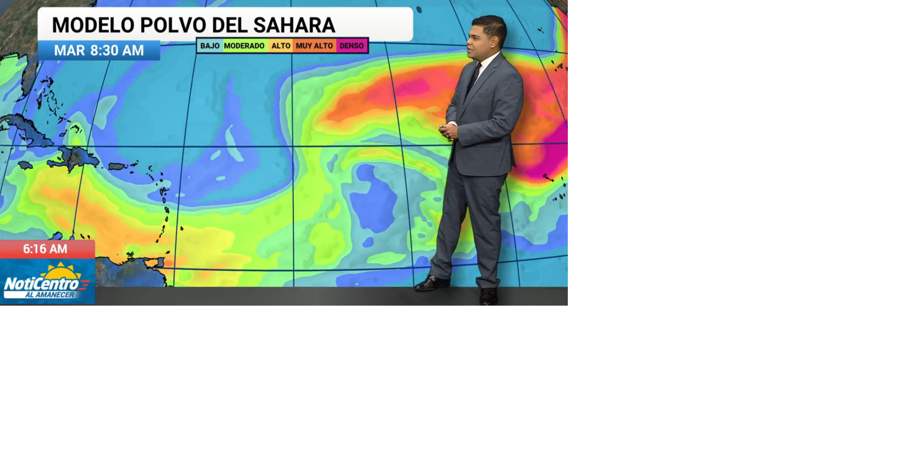 Anticipan aguaceros y tronadas en el oeste de PR con breve respiro del polvo del Sahara