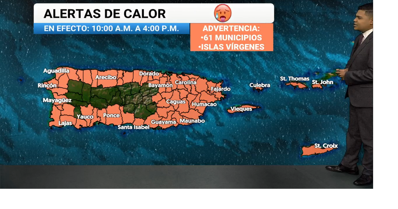 Advertencia por calor en 61 municipios con sensación térmica de hasta 111 °F