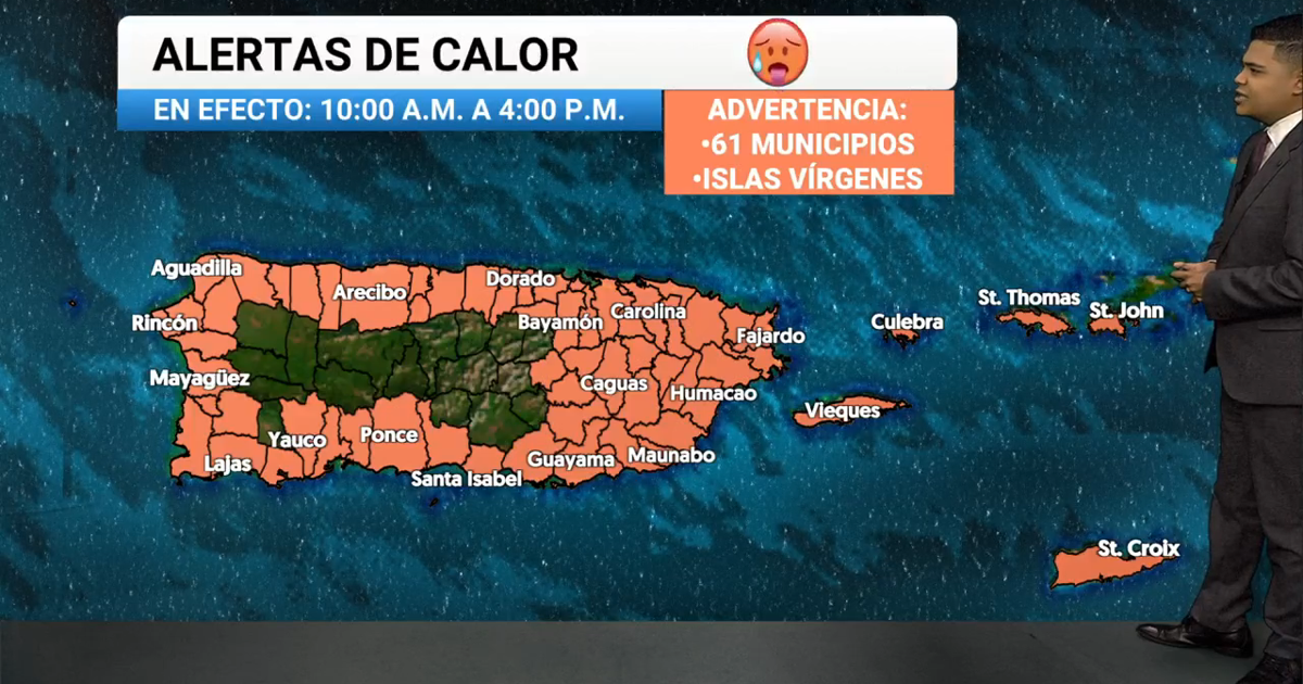 Advertencia por calor en 61 municipios con sensación térmica de hasta 111 °F