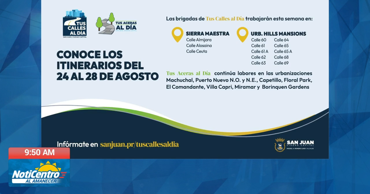 San Juan Ciudad Capital repavimentará calles del 24 al 28 de agosto