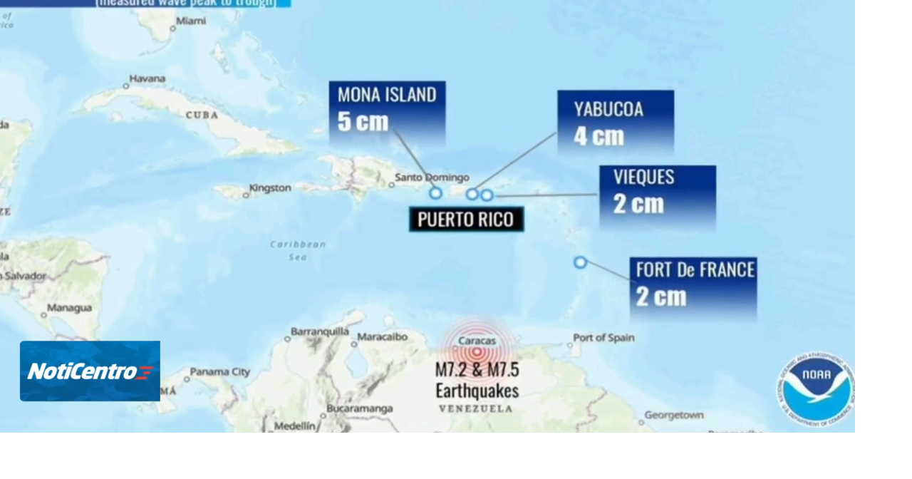 Terremotos en Venezuela generaron pequeño tsunami detectado en Puerto Rico