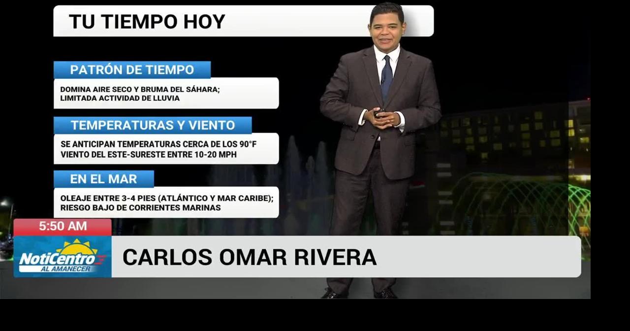 Masa de aire seco y polvo del Sahara mantienen tiempo caluroso y brumoso en Puerto Rico