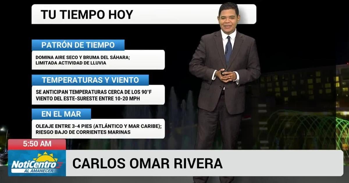 Masa de aire seco y polvo del Sahara mantienen tiempo caluroso y brumoso en Puerto Rico