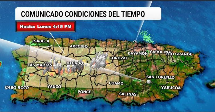Emiten comunicado especial para el interior-oeste de Puerto Rico por tormentas eléctricas