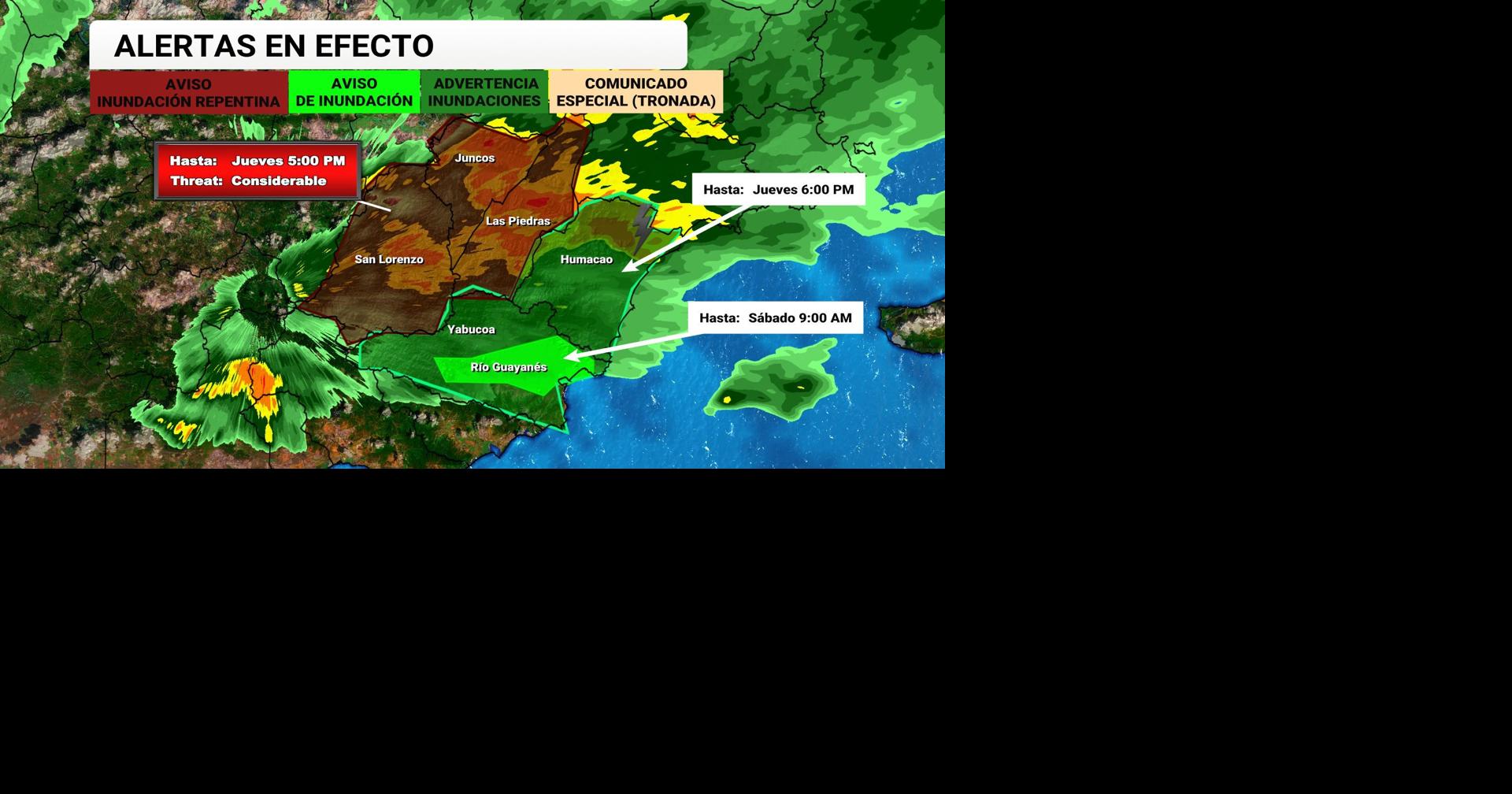Emiten aviso de inundaciones repentinas