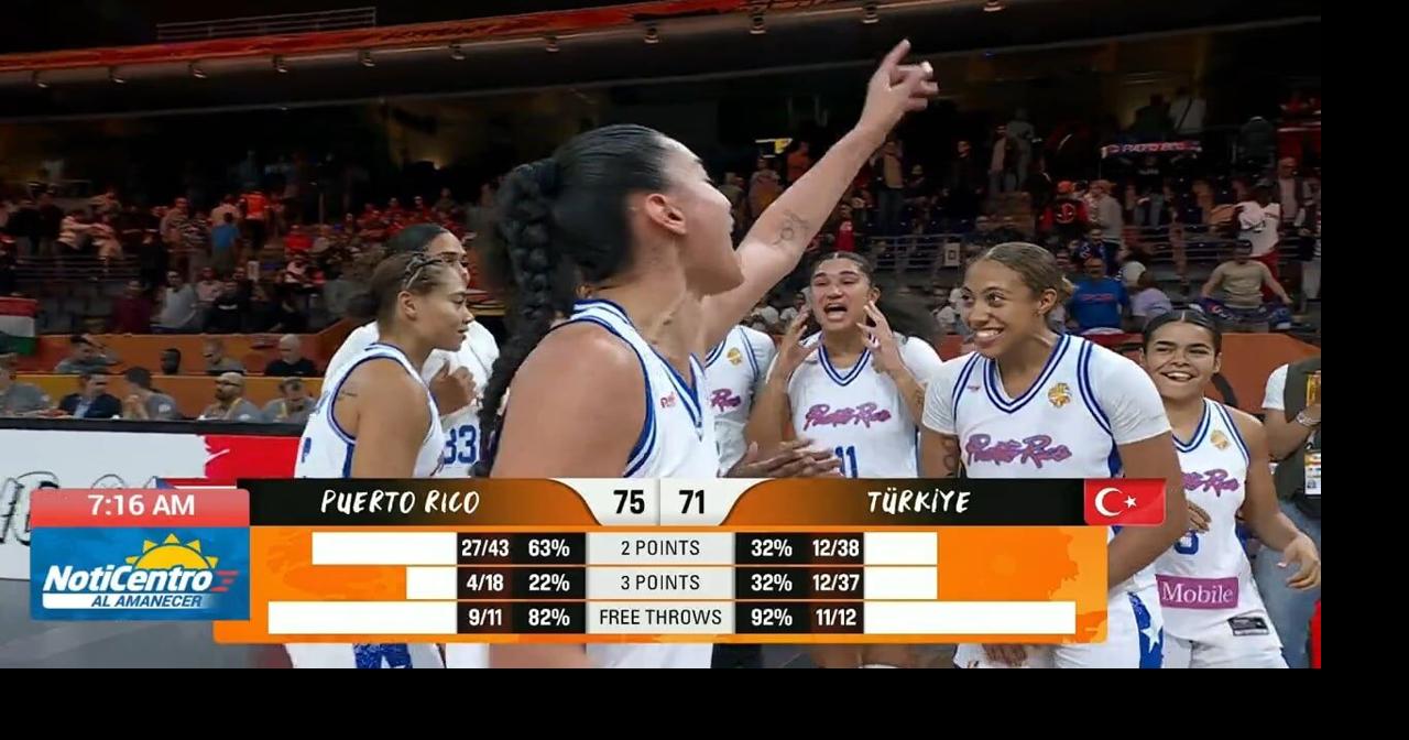 Puerto Rico remonta ante Turquía y avanza a ronda clasificatoria de los cuartos de final