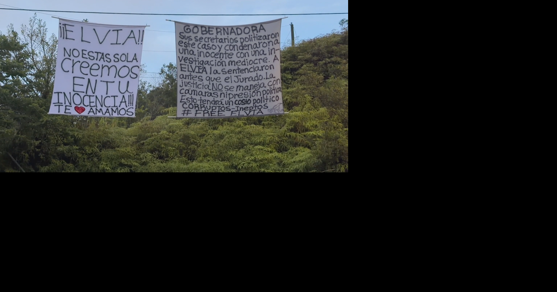 Pancarta en Aibonito advierte a Jennifer González sobre "costo político" en caso de Elvia Cabrera