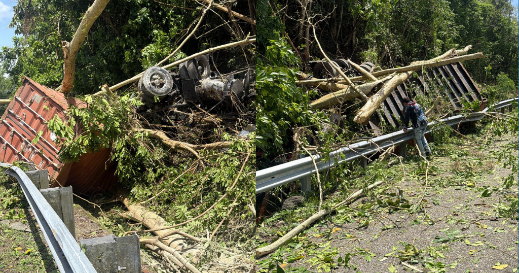 Camión de arrastre se vuelca en expreso 52 en Caguas, conductor murió pillado