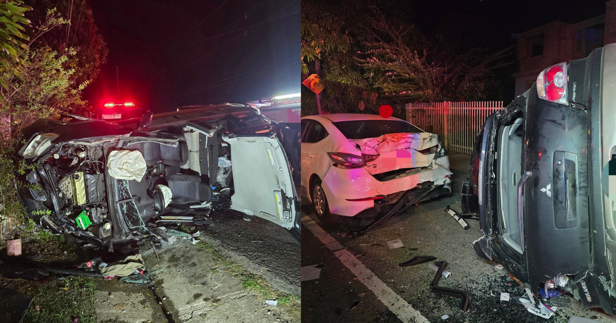 Conductor resulta herido tras chocar contra dos carros estacionados en Añasco