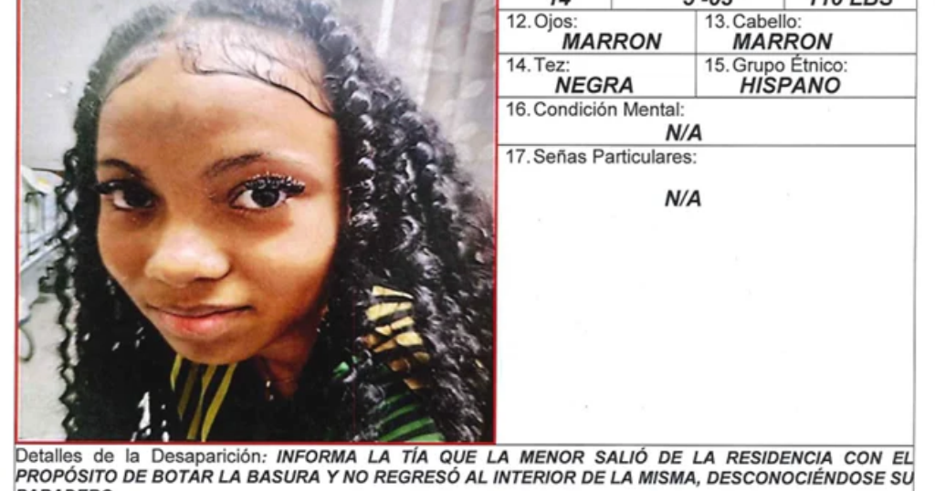 Menor de 14 años desaparecida desde hace cuatro días en Carolina