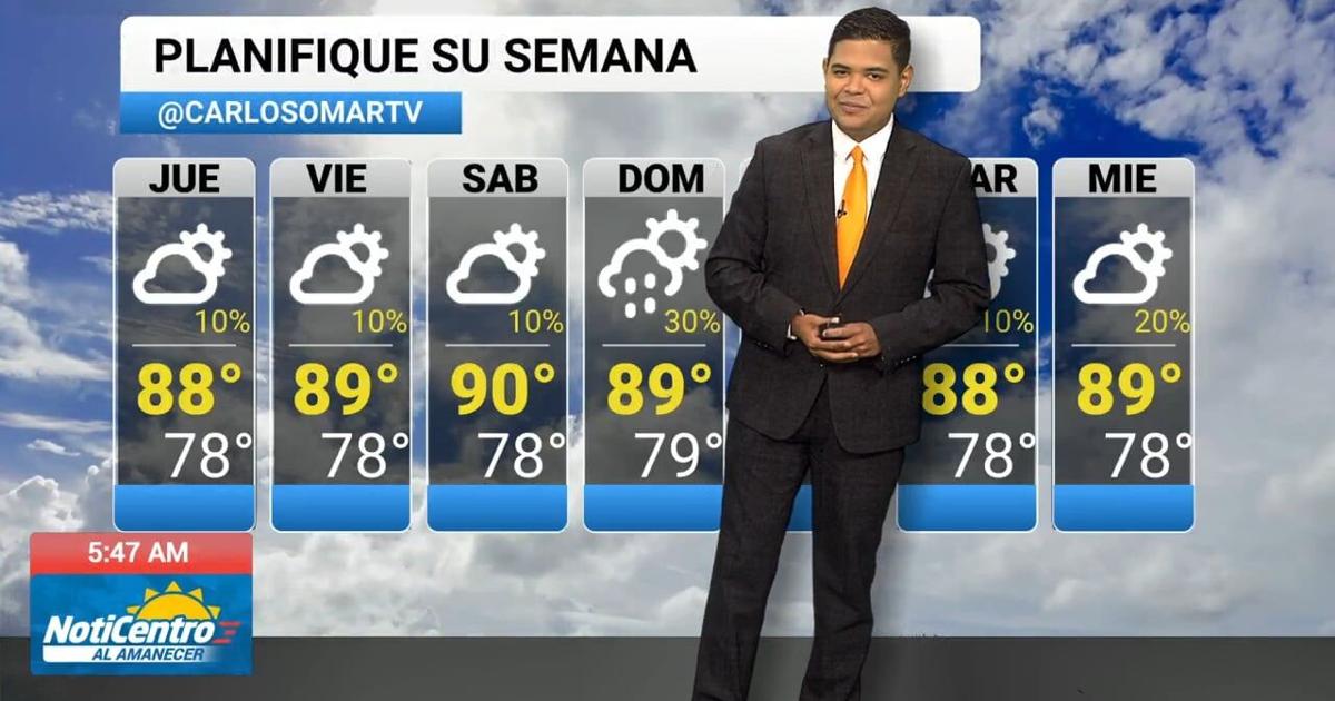 Masa de aire seco dispara temperaturas a 90°F e índices de calor a 100°F en Puerto Rico
