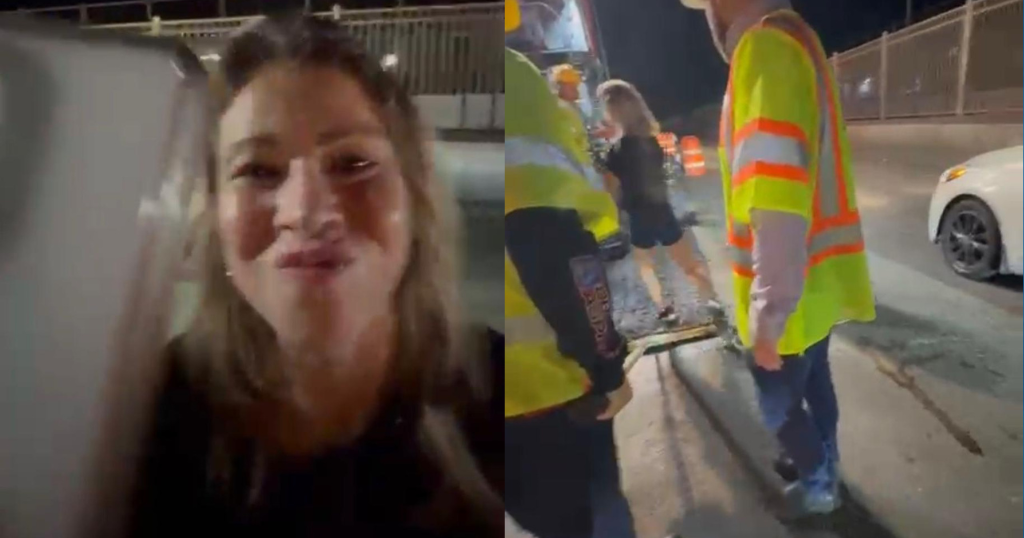 Mujer presuntamente ebria interrumpe trabajos viales e insulta empleados en Carolina