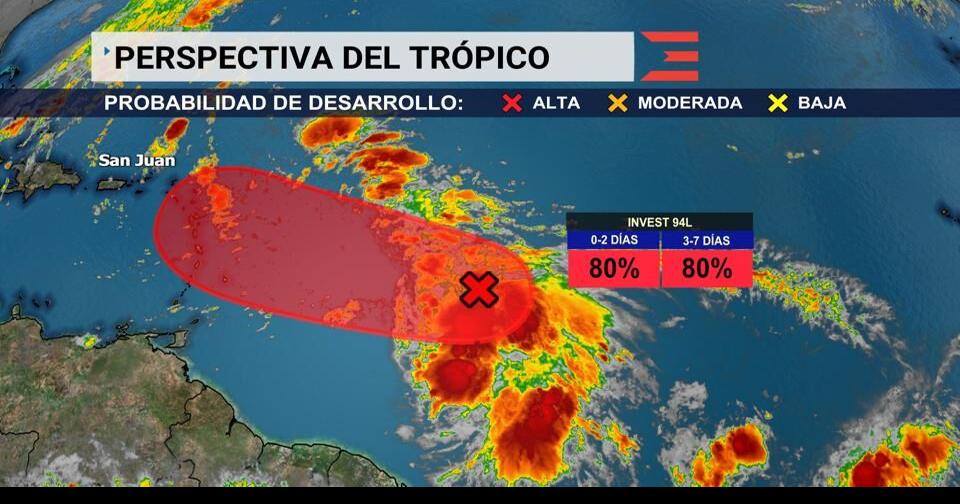 Invest 94L se mantiene con alta probabilidad de desarrollo ciclónico