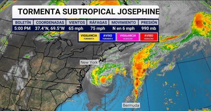 Se forma Josephine, la décima tormenta subtropical de la temporada de huracanes 2026