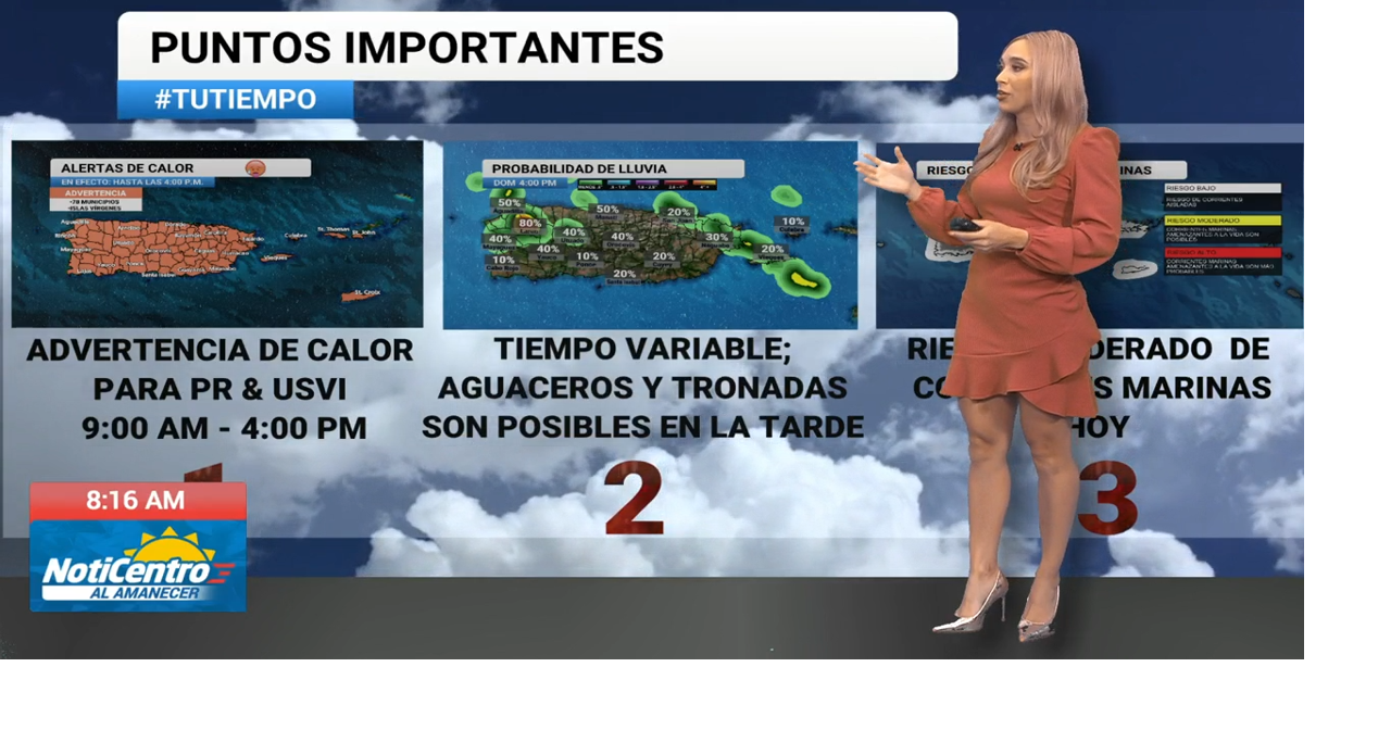 Emiten advertencia de calor con índices sobre 100°F y riesgo moderado de corrientes marinas en PR