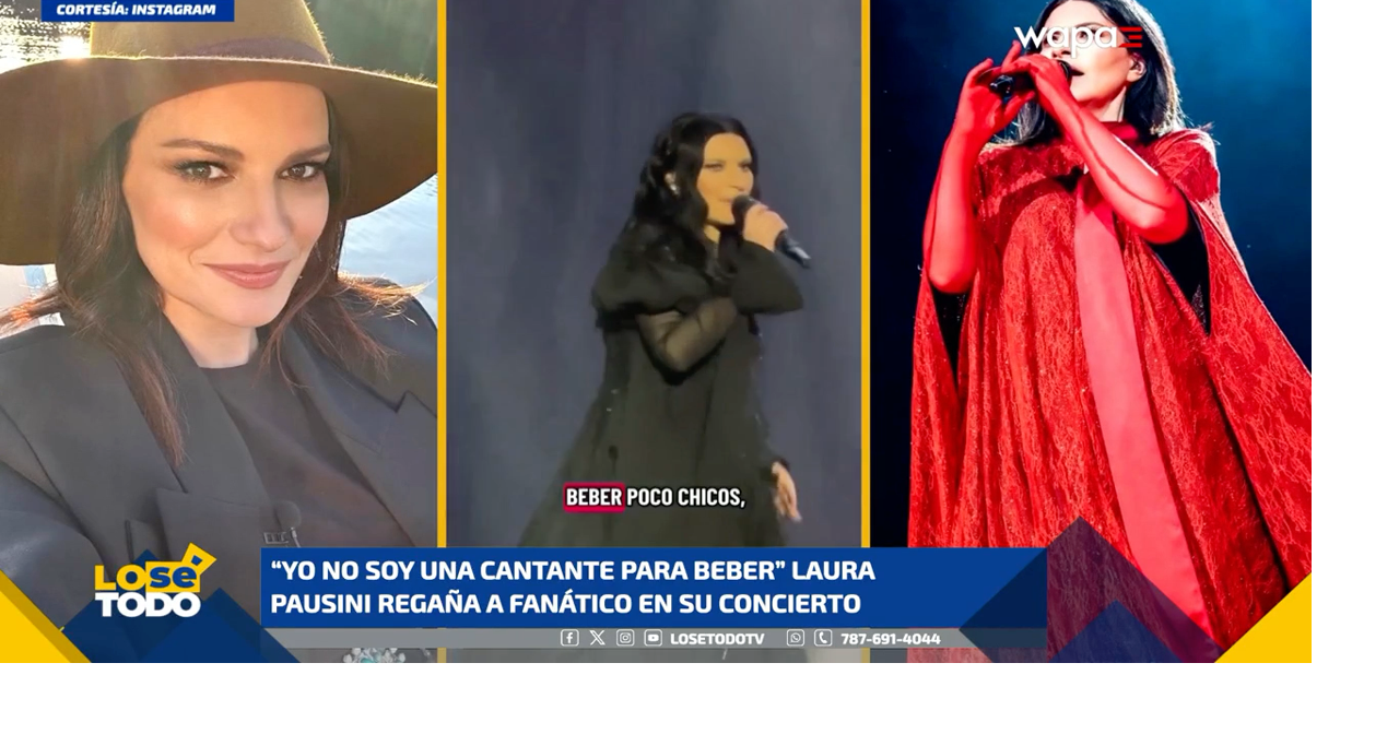 Laura Pausini regaña a fanático por beber durante su concierto