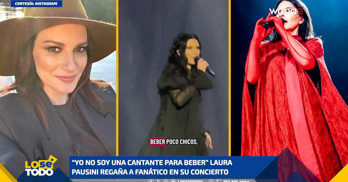 Laura Pausini regaña a fanático por beber durante su concierto