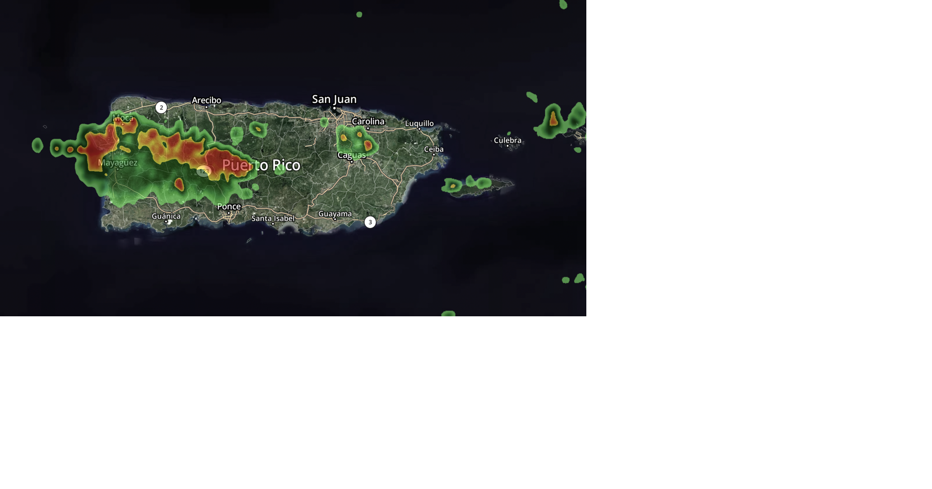 NWS amplía advertencia de inundaciones a 18 municipios del oeste y la montaña de Puerto Rico