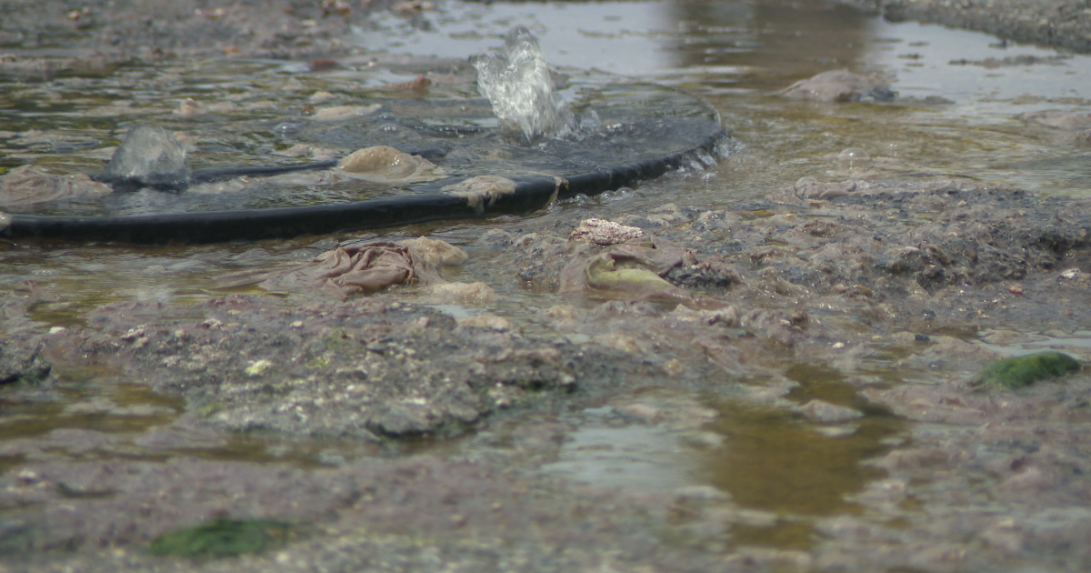 Aguas residuales desbordan calle en Camuy por planta de bombeo fuera de servicio