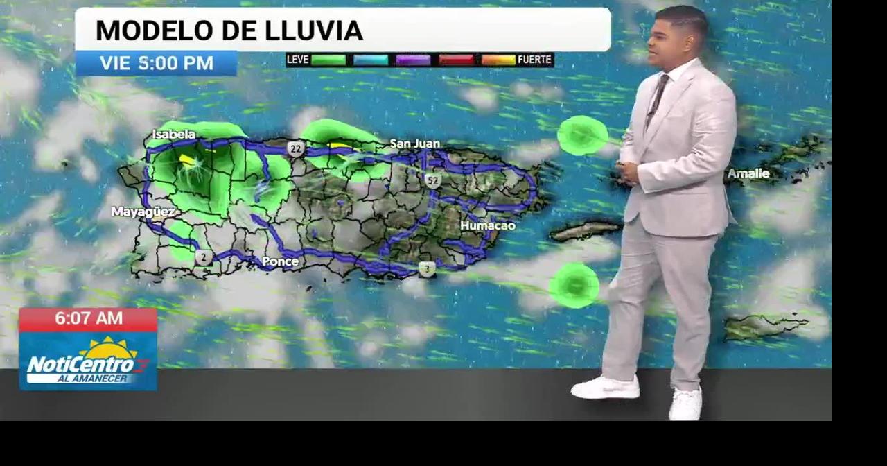 Vaguada provocará lluvias fuertes en el interior y oeste de Puerto Rico esta tarde