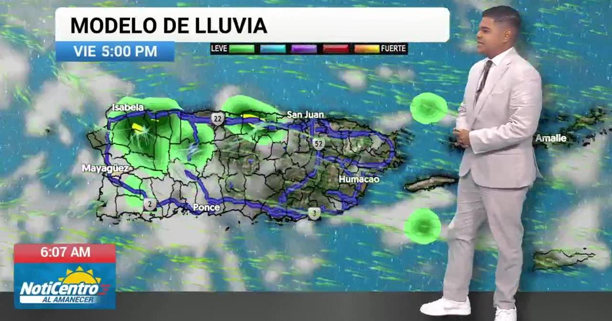 Vaguada provocará lluvias fuertes en el interior y oeste de Puerto Rico esta tarde