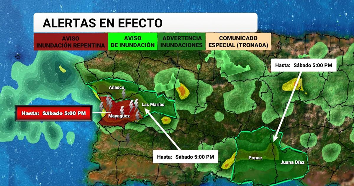 Tu Tiempo: inundaciones repentinas para municipios del oeste de la isla