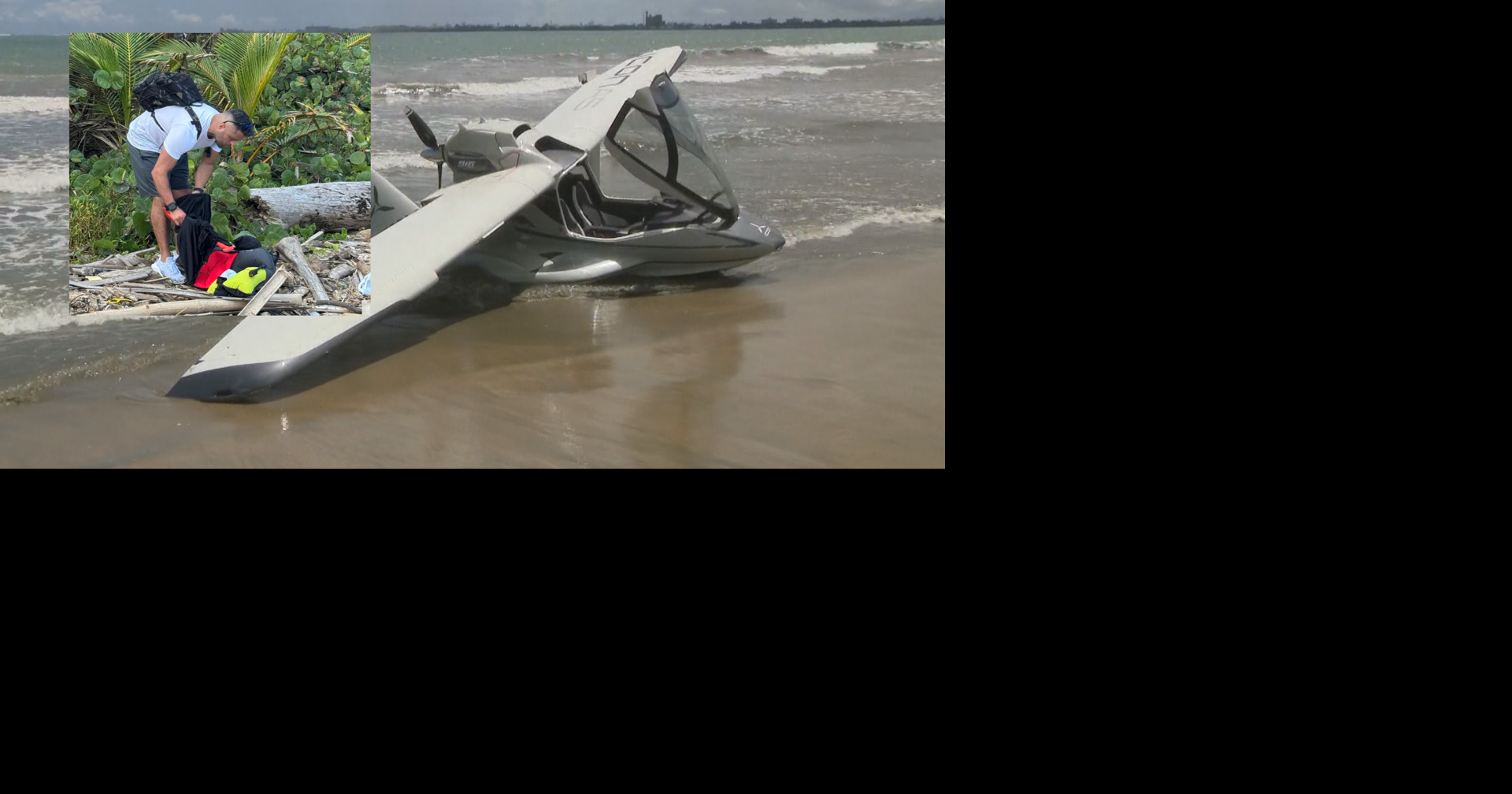 Se estrella avioneta en playa de Toa Baja, piloto rescatado y resultó ileso