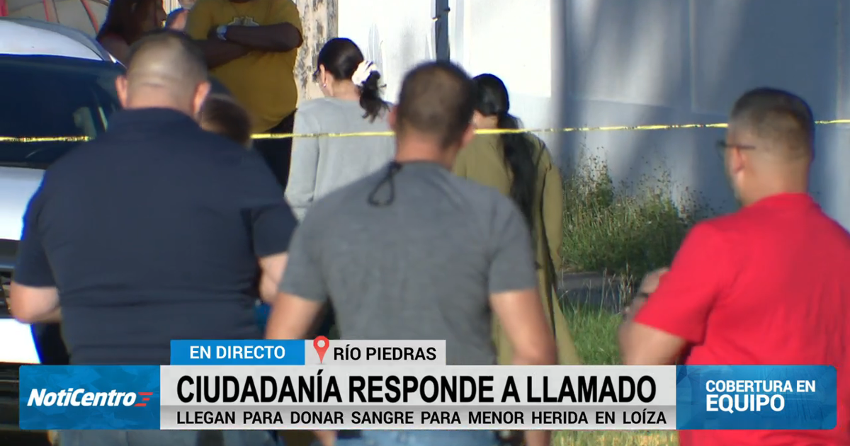 Ciudadanos llegan a donar sagre para adolescente herida de bala en Loíza