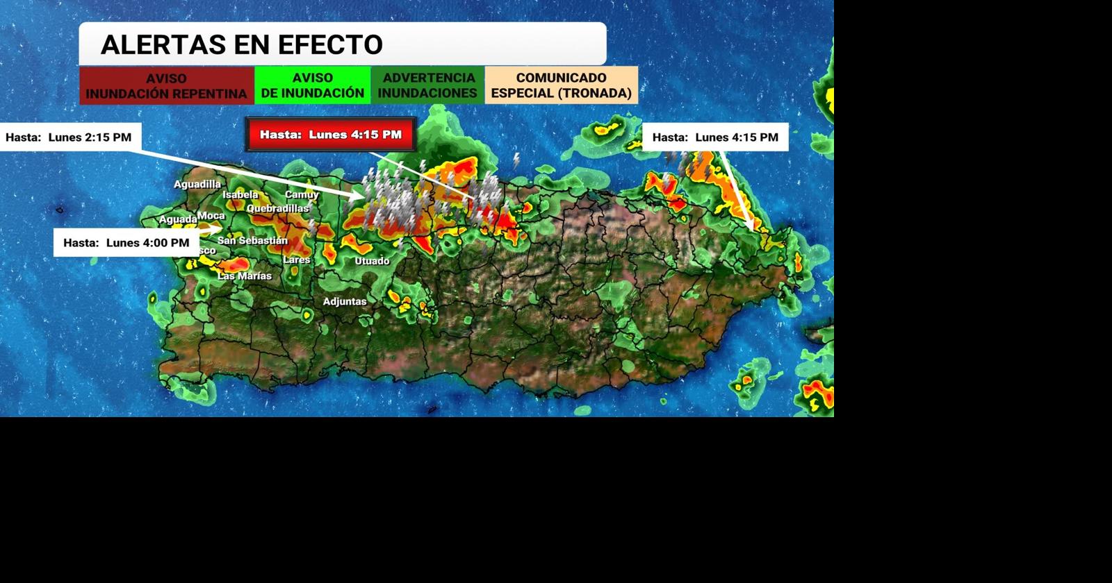 NWS emite advertencias de inundaciones para más de 10 municipios de Puerto Rico