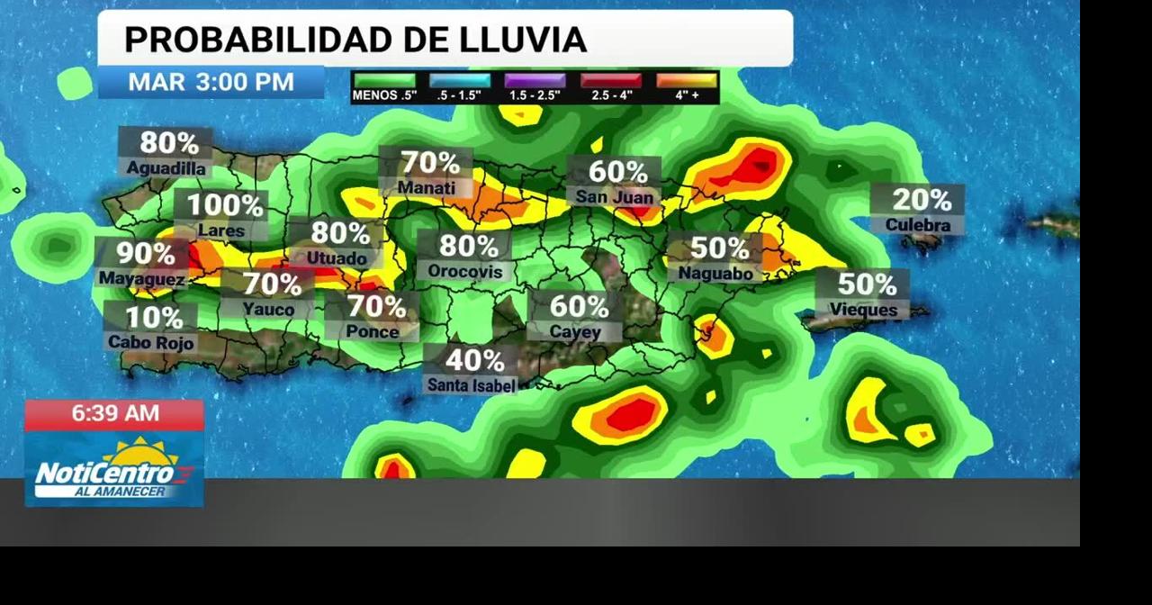 Onda tropical traerá aguaceros significativos esta tarde con riesgo de inundaciones en PR