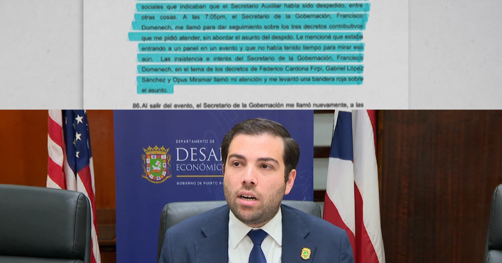 Sebastián Negrón entrega declaraciones juradas por presuntas irregularidades de Domenech