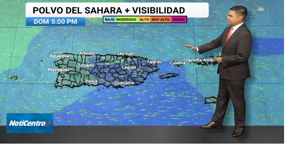 Poca lluvia y aire seco esta tarde en Puerto Rico con leve evento de Polvo del Sahara