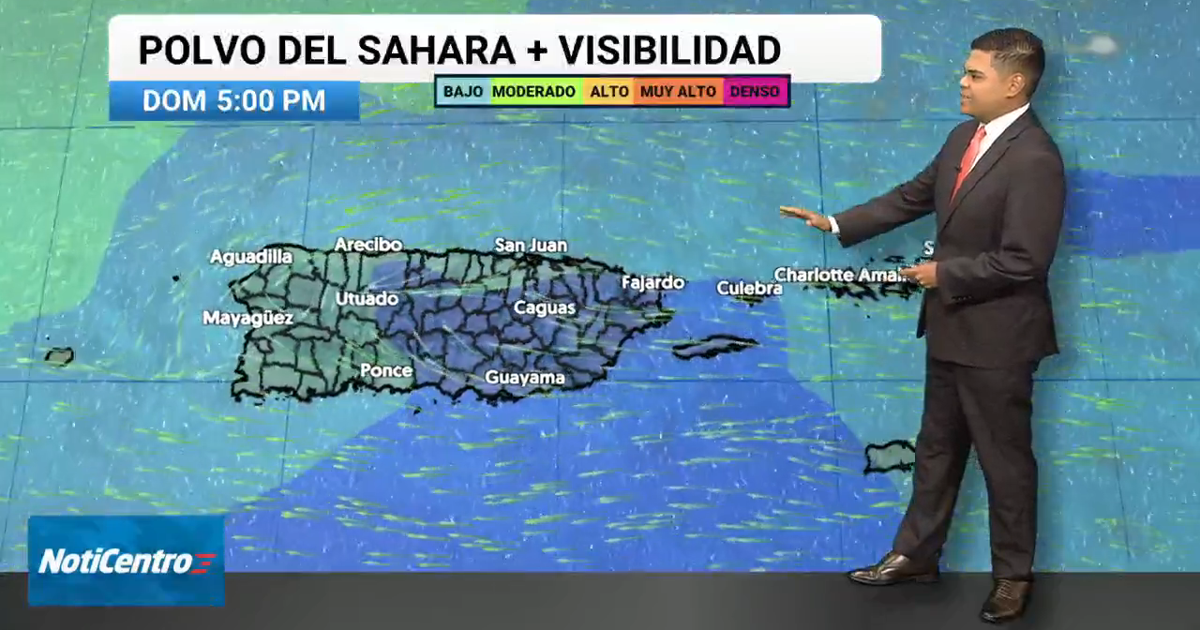 Poca lluvia y aire seco esta tarde en Puerto Rico con leve evento de Polvo del Sahara