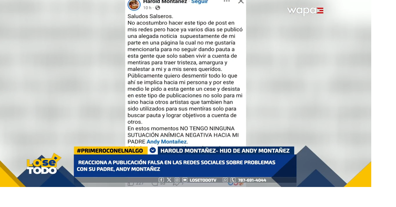 Hijo de Andy Montañez desmiente rumores y aclara que no hay conflicto con su padre