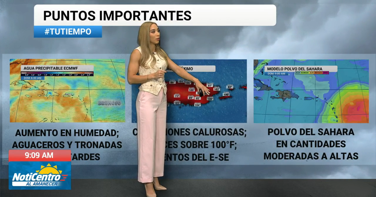 Índices de calor sobre 100 grados y llegada del Polvo del Sahara afectarán a Puerto Rico