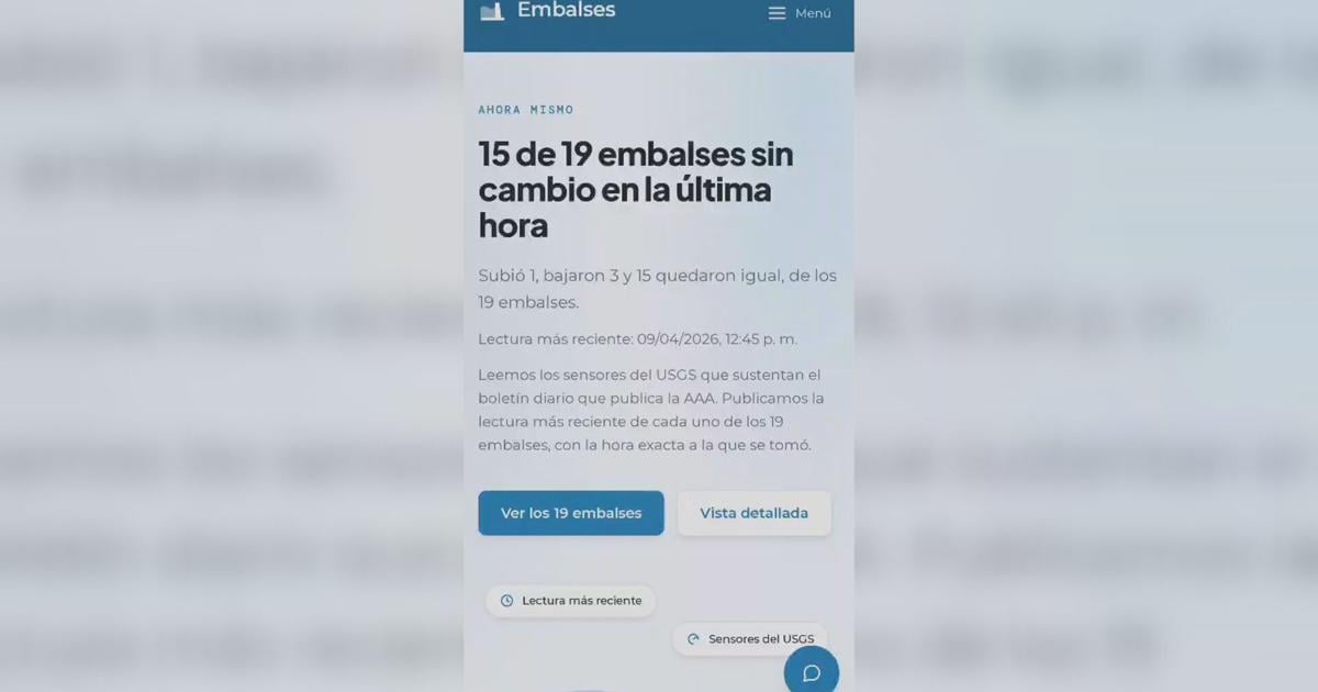 Embalses.app: portal gratuito muestra en tiempo real los niveles de los 19 embalses de PR