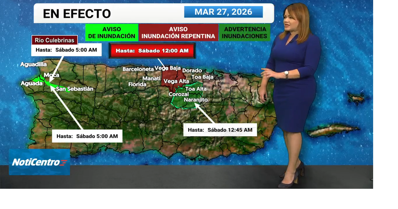 Tu Tiempo: emiten Aviso y Advertencia de Inundaciones para varios municipios de la isla