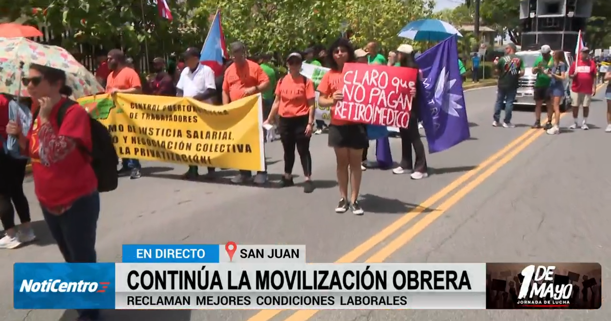 Organizaciones civiles y sindicales marchan en Hato Rey en el Día de los Trabajadores