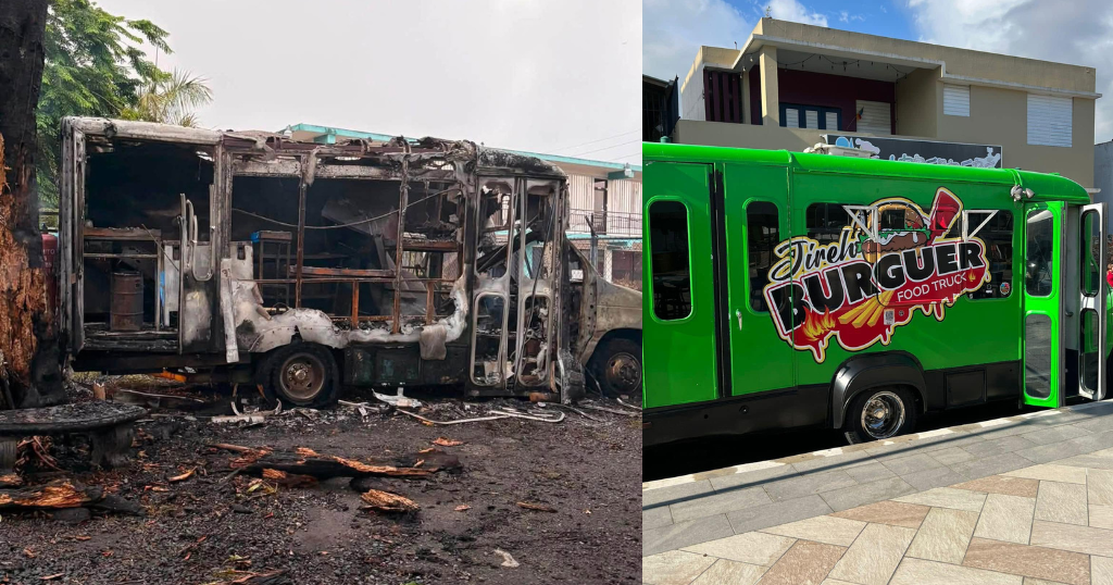 Investigan como intencionales incendios de guagua y "food truck" en Aibonito