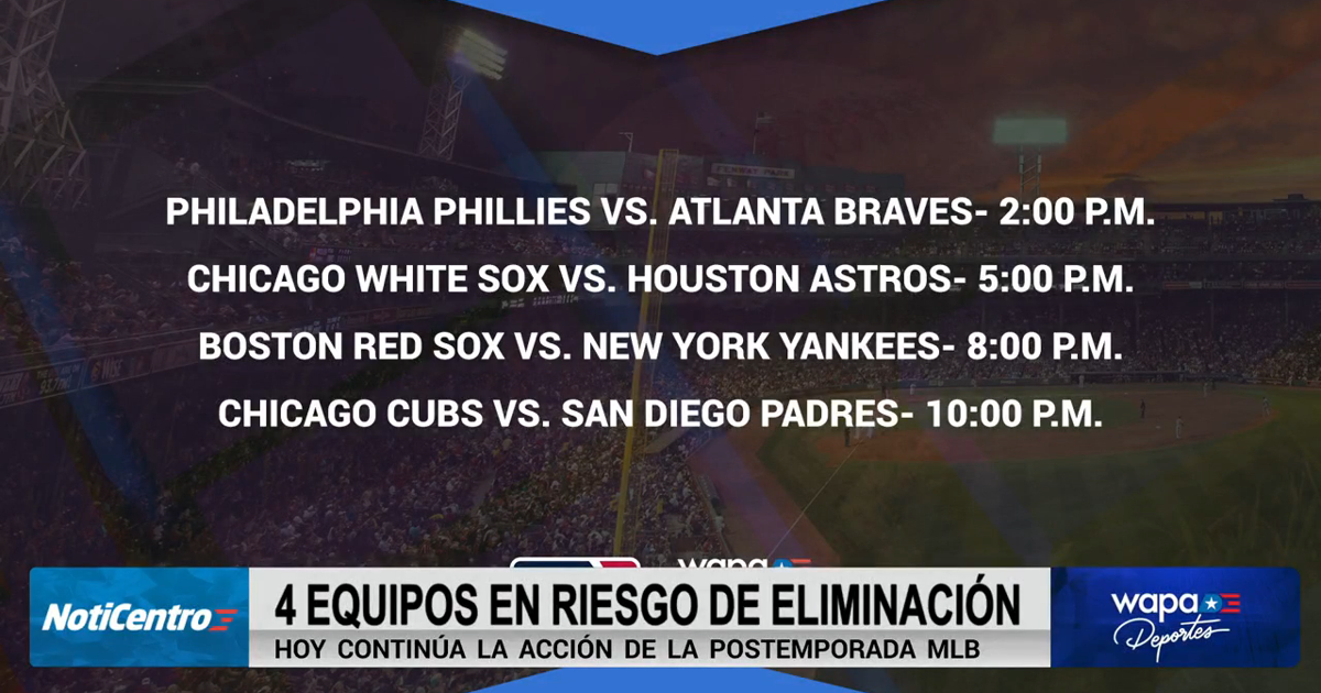 Cuatro equipos en riesgo de eliminación en la postemporada de las Grandes Ligas