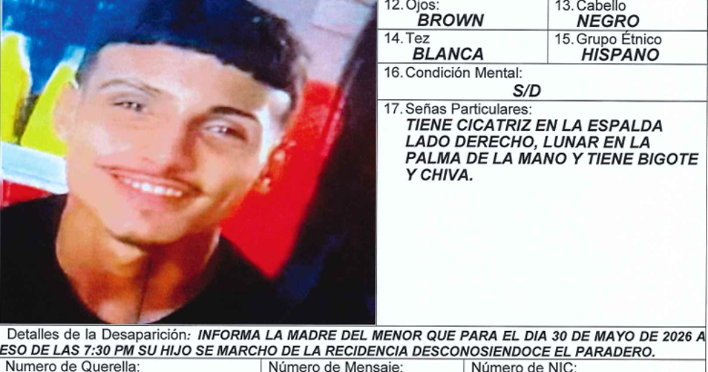 Policía busca a menor de 14 años desaparecido en Caguas desde el 30 de mayo