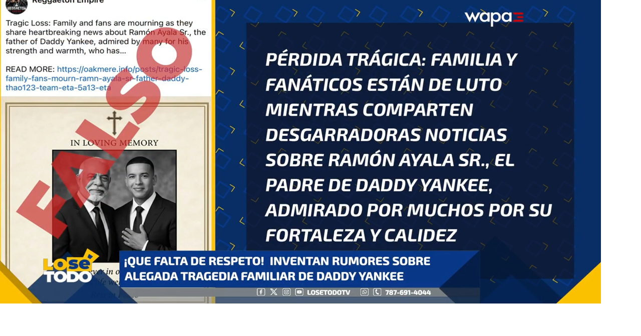 Inventan rumores sobre supuesta tragedia en la familia de Daddy Yankee