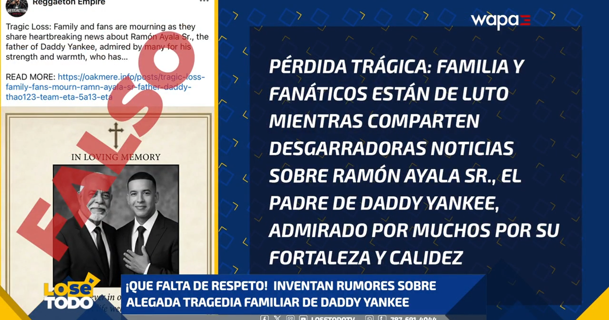 Inventan rumores sobre supuesta tragedia en la familia de Daddy Yankee
