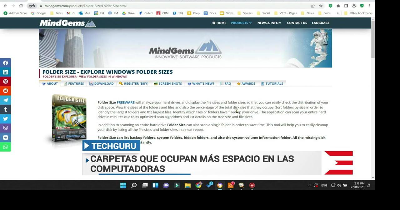 Tech Guru APP para identificar carpetas que ocupan mucho espacio