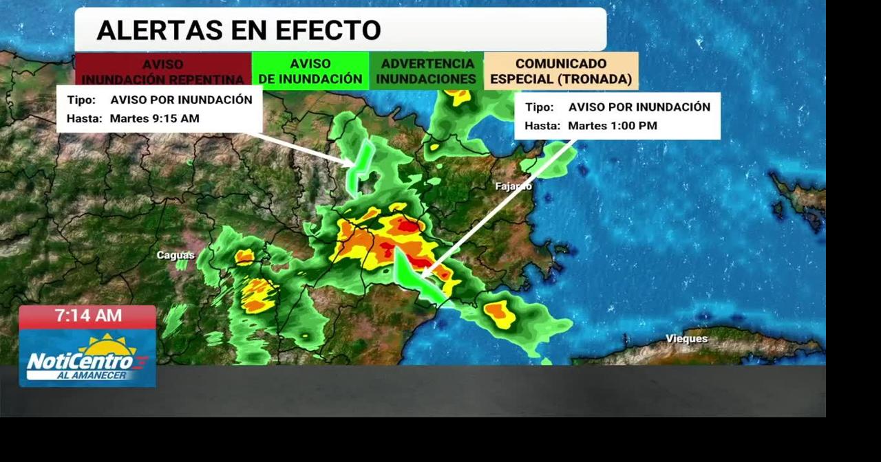 Primer martes de abril comienza lluvioso para el este, emiten aviso de inundaciones