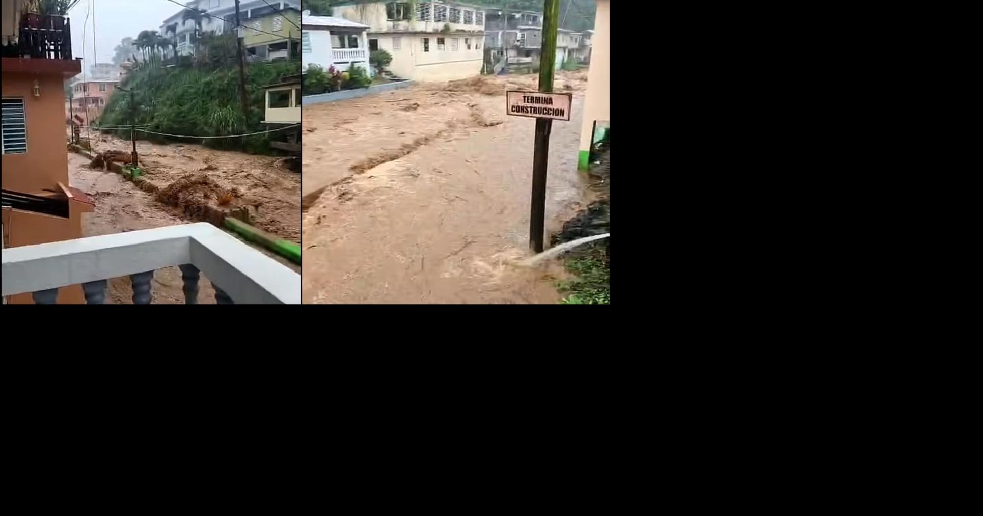 Fuertes inundaciones en Comerío por quebrada fuera de su cauce