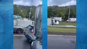 Imagen del artículo de WAPA: Camión se vuelca en expreso 52 en dirección de Cayey a Caguas